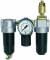 Grup preparare, 3 piese, pahar metalic, manometru, vizor metalic (zinc-sticla-NBR), seria Heavy Duty Mini