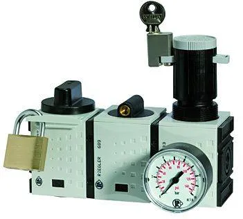 Ansamblu preparare SAFETY cu regulator presiune, ventil soft-start si robinet cu amortizor, seria Future