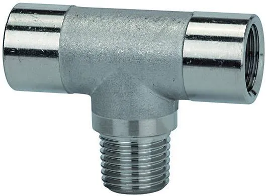 Conectori T cu 2 filete interioare si 1 filet exterior, din inox AISI 316 (1.4404)