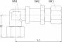 Fiting L pentru panou, tub Ø8mm, 315bar, otel galvanizat