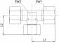 Fiting T cu strangere reglabila in jos, piulita M 18x1,5, tub Ø12mm, 315bar, otel galvanizat