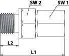 Fiting drept cu strangere reglabila si filet exterior, etansare conica, din otel galvanizat