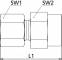 Fiting pentru manometru, filet interior G 1/2&QUOT;, tub Ø8mm, 630bar, otel galvanizat