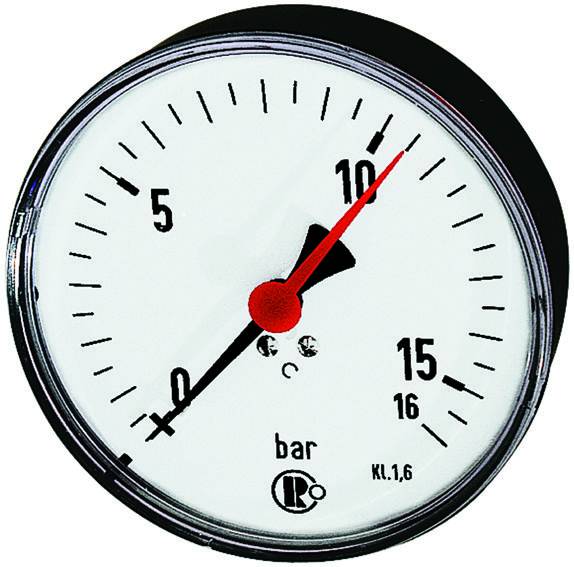 Manometru cu indicator rosu, atac radial, Ø80, 100