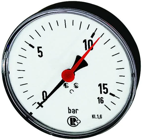 Manometru cu indicator rosu, atac radial, Ø80, 100