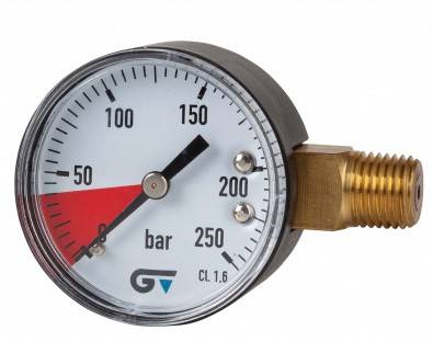 Manometru 0-250 bar, filet NPT 1/4 radial in jos, Ø51