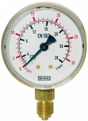 Manometru pentru argon, atac radial G1/4, 0-30 l/min, Ø63 mm