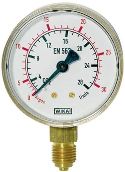 Manometru pentru argon, atac radial G1/4, 0-30 l/min, Ø63 mm