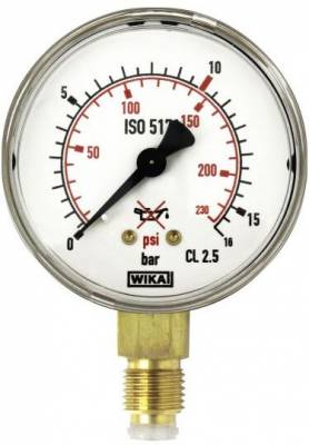 Manometru presiune de lucru pentru regulator, atac radial, gaze neutre, 0-16 bar
