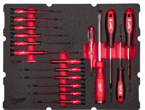 Insertie spuma PACKOUT cu 17 surubelnite de precizie - Milwaukee