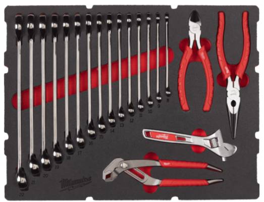 Set insertie spuma PACKOUT chei fixe si clesti MAX BITE - Milwaukee