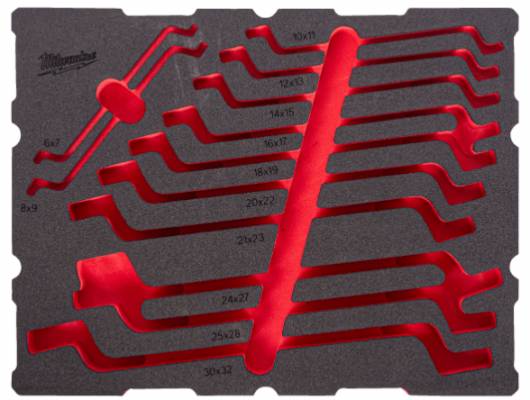 Insertie din spuma PACKOUT de schimb pentru set de chei inelare duble cotite, 12 piese - Milwaukee