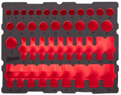Insertie din spuma PACKOUT de schimb pentru set de tubulare de 1/2&QUOT;, 42 de piese - Milwaukee