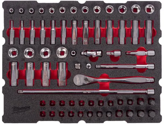 Set insertie spuma PACKOUT antrenor cu clichet 3/8&QUOT; si chei tubulare - Milwaukee