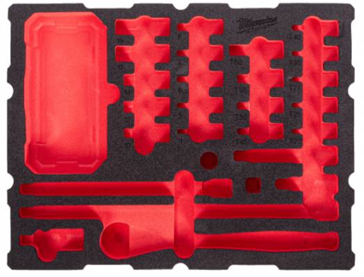 Insertie din spuma PACKOUT de schimb pentru set de clichet si tubulare de 3/8&QUOT;, 67 de piese - Milwaukee