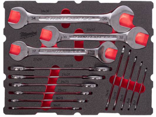 Insertie din spuma PACKOUT pentru set de chei fixe duble, 14 piese - Milwaukee