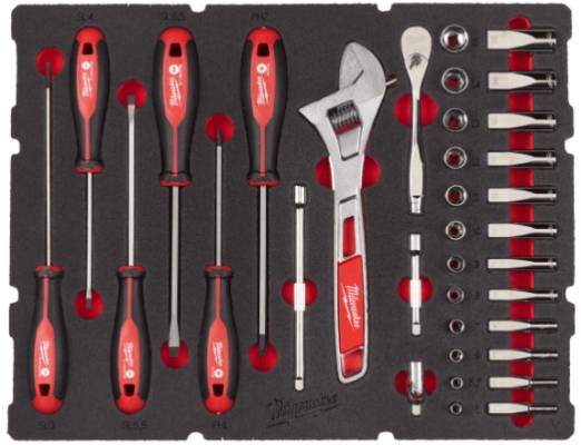Insertie din spuma pentru set de clichet de 1/4&QUOT;, tubulare, surubelnite TriLobe si chei - Milwaukee