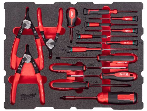 Set insertie spuma PACKOUT surubelnite si clesti pentru inele de siguranta - Milwaukee