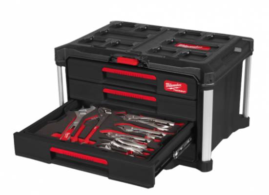 Set PACKOUT echipat cu surubelnite, clesti si ciocane, 76 de piese - Milwaukee