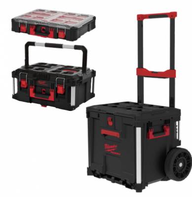 Set 3 buc. PACKOUT cutie cu roti si sertar - Milwaukee