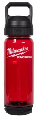 Sticla de plastic PACKOUT 710 ml, rosu cu capac chug - Milwaukee