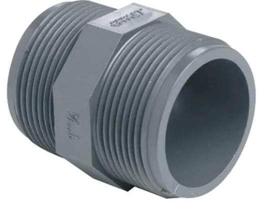 Niplu, filete exterioare, PVC-U