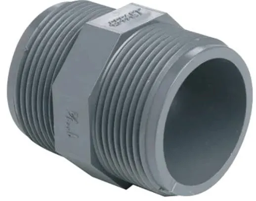 Niplu, filete exterioare, PVC-U