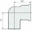 Cot 90° cu filet interior M 5-exterior M 5, PN 60, alama nichelata