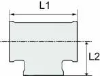 Conector T redus cu filete interioare, din alama