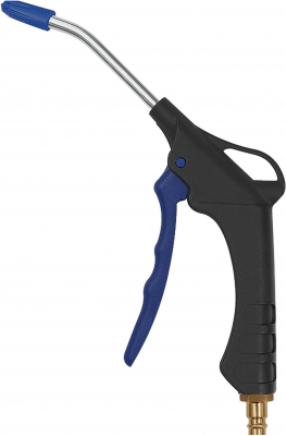 Pistol aer din plastic cu tija lunga 105 mm si duza cu amortizor de zgomot, cupla tata DN 7,2 - 7,8
