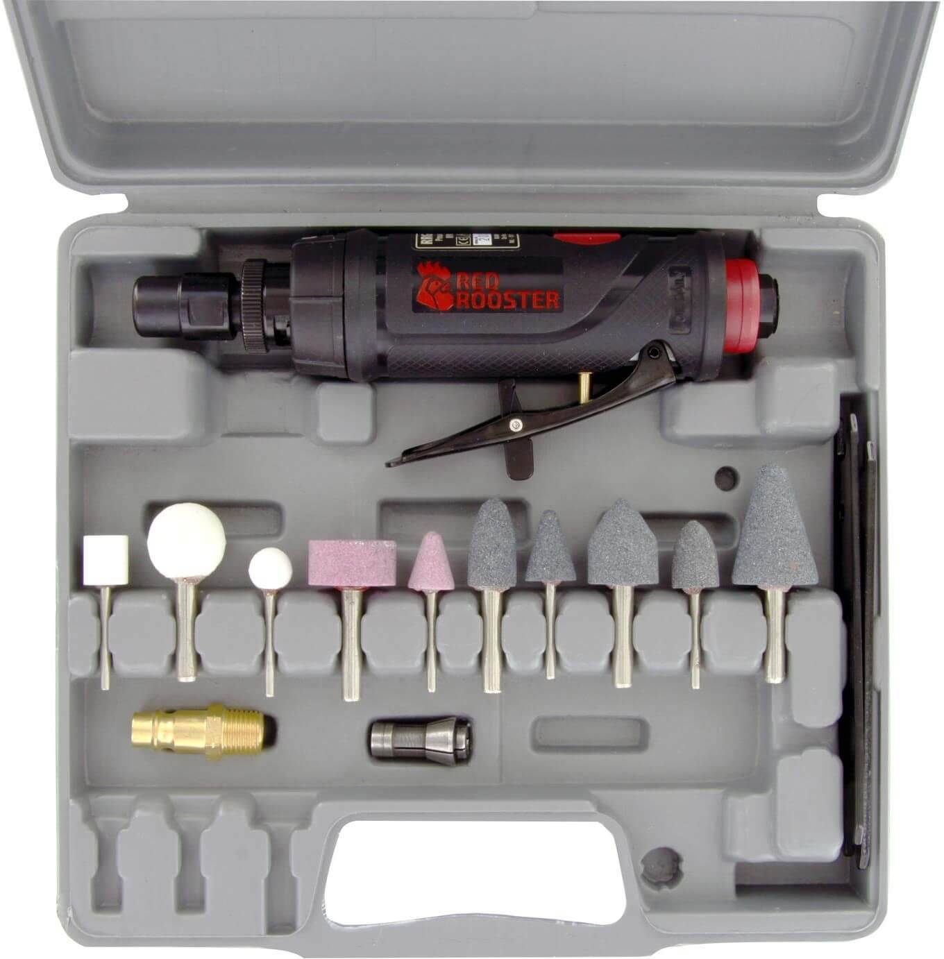 Set polizor pneumatic drept, putere 0,26 kW, 25000 rot/min