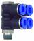 Ramificator L push-in cu 4 iesiri, filet conic exterior cu O-ring, standard, G 1/4&QUOT; - 8 mm