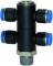 Ramificator T dublu push-in cu filet conic exterior etansat cu PTFE, standard, R 3/8&QUOT; - 8 mm