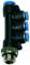 T distributor with multiple push-in outlets and thread with O-ring, G 1/8&QUOT;-8mm, POM/brass