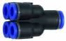 Ramificator push-in multiplu cu 4 iesiri, 6mm-4mm, POM/alama
