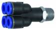 Cupla Y multiplu push-in cu filet exterior conic, seria standard, R 1/8&QUOT; - 4 mm