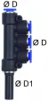 Distribuitor T push-in cu iesiri multiple si adaptor