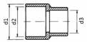 Reductie dubla, conexiuni prin lipire, 110-90-75 mm, PVC-U