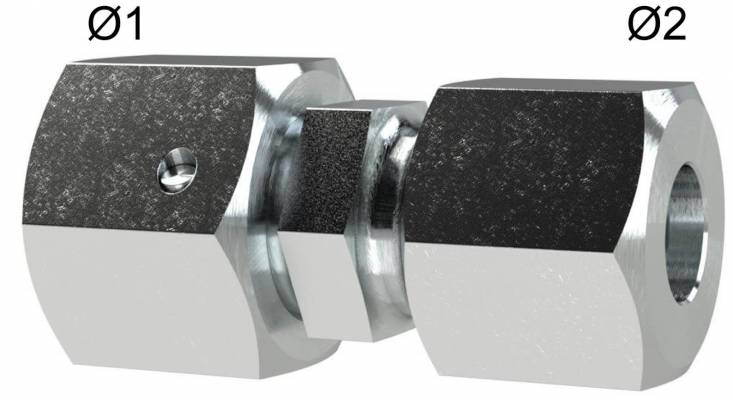 Reductie, piulita M 18x1,5, tub Ø12mm-10mm, 315bar, otel galvanizat