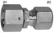 Reductie cu 1 conexiune tip strangere reglabila si 1 conexiune cu inel taietor, din inox 1.4571