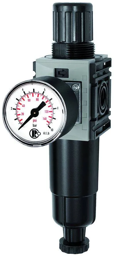 Filtru regulator cu pahar metalic, manometru standard, seria Future Mini