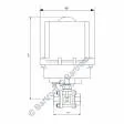Robinet 2/2 cu bila, 3 piese, actuator electric 220V AC