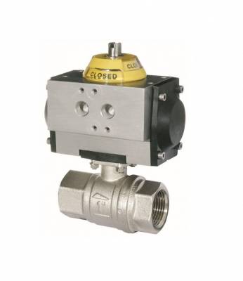 Robinet 2/2 cu bila, actuator pneumatic dubla actiune