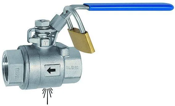 Robinet cu bila, blocare si descarcare, INOX