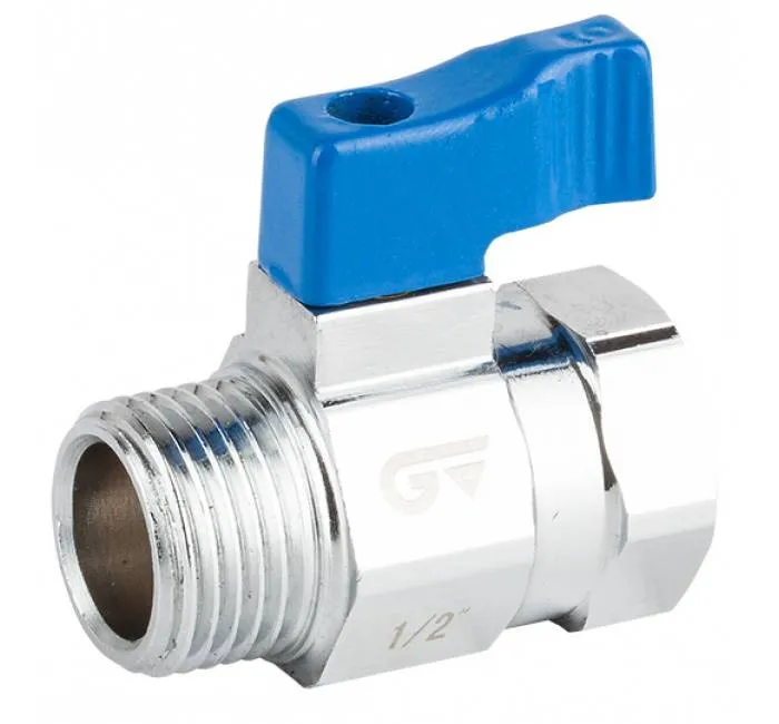 Robineti mini cu bila, orificiu redus, filet exterior-interior, PN 16