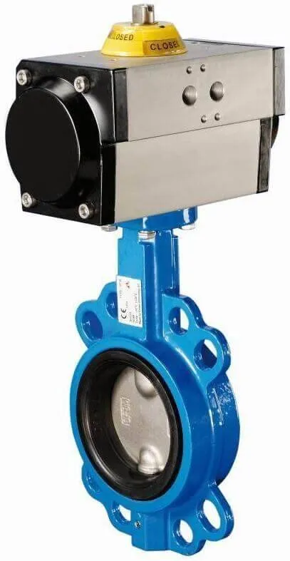 Robinet fluture, tip Wafer, actuator pneumatic - dubla actiune