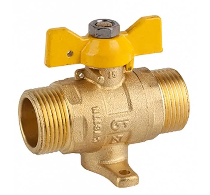 Robinet cu bila pentru gaz cu picior si maneta fluture