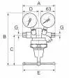 Regulator presiune in linie 200 bar, include manometru