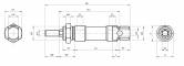 Micro cilindru inox dubla actiune magnetic, anti-rotatie cu tija hexagonala