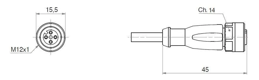 Cablu extensie (conector M8)